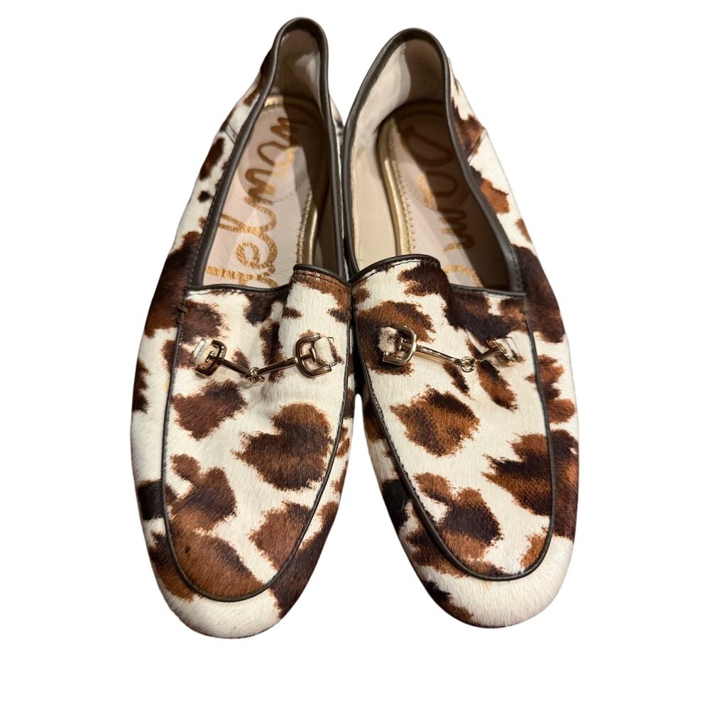 Sam edelman cow print brahma hair loraine bit loafer 6.5